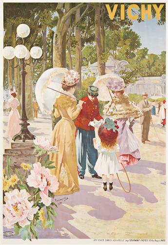 HENRI GANIER-TANCONVILLE (1845-1936) & H. GRAY (1858-1924). VICHY. Circa 1898. 41x28½ inches, 104¼x72½ cm. Courmont Frères, Paris.               